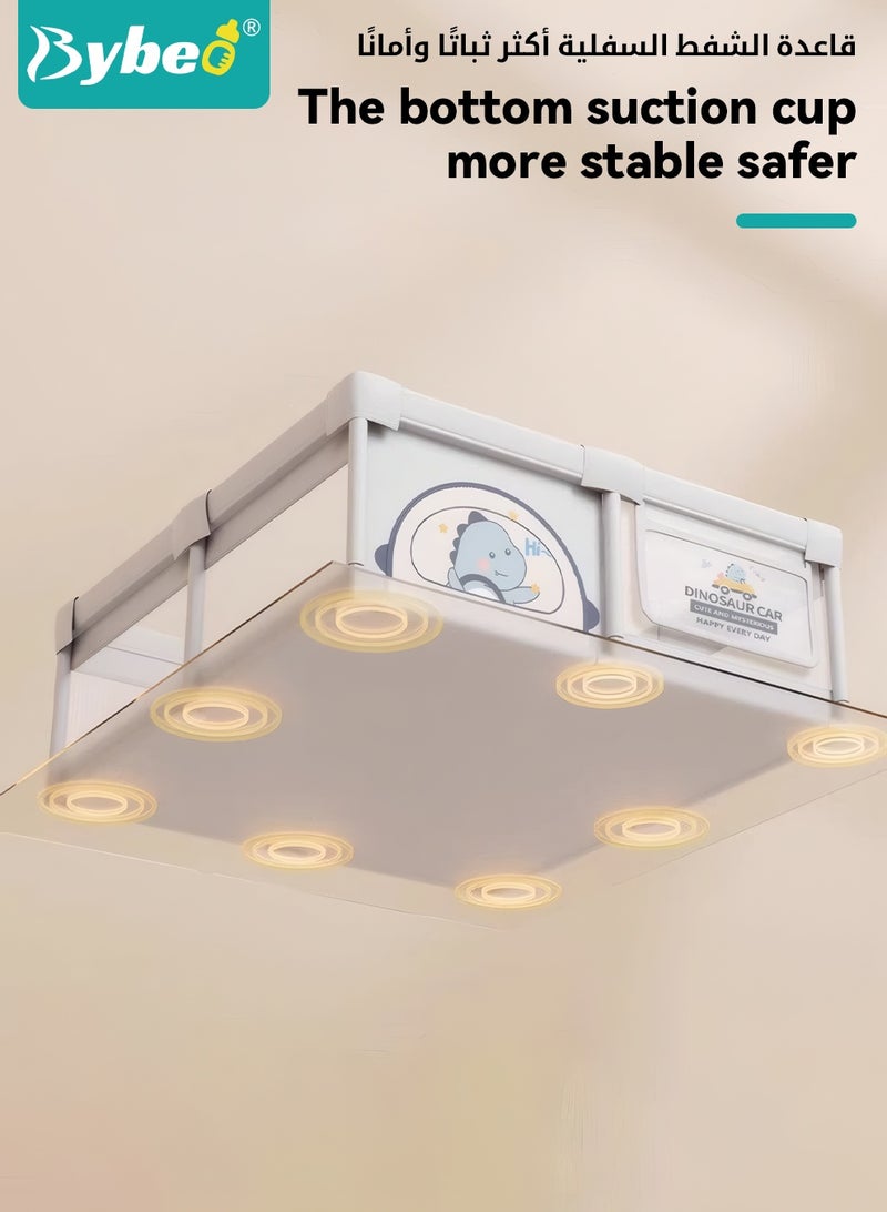 Bybeo Baby Playpen Fence, Portable Baby Playard for Toddlers, Safety Infant Activity Center, Sturdy Play Area with Basketball Ball and Hoop, 2 Pull Rings, 60 Ocean Balls, 180x200cm - Image 5